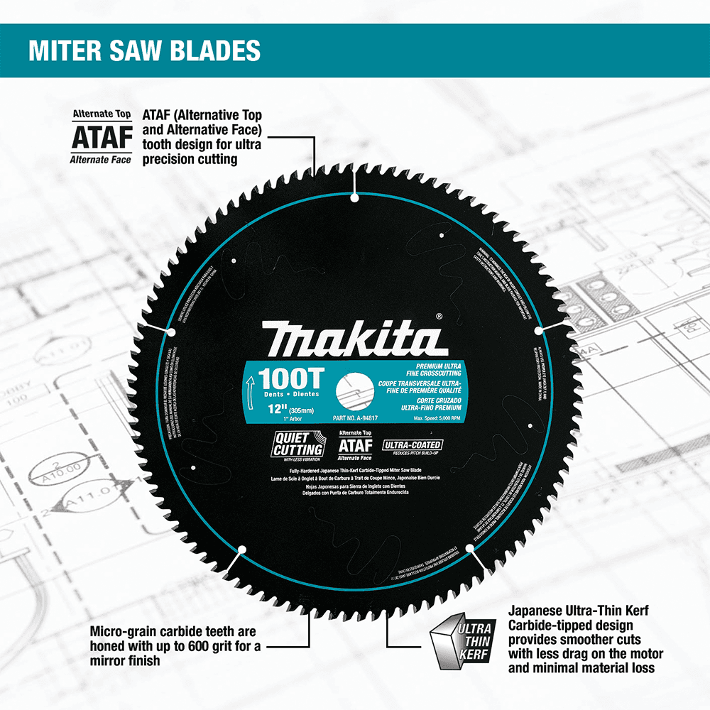 12" x 100 Teeth Ultra-Coated Miter Saw Blade Alt 2 - Image