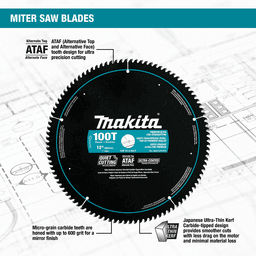 12" x 100 Teeth Ultra-Coated Miter Saw Blade Alt 2 - Image
