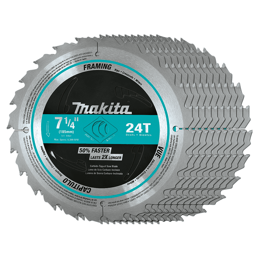 7-1/4" x 24 Teeth Cross-Cut Framing Circular Saw Blade (10/Pack) Alt 1 - Image