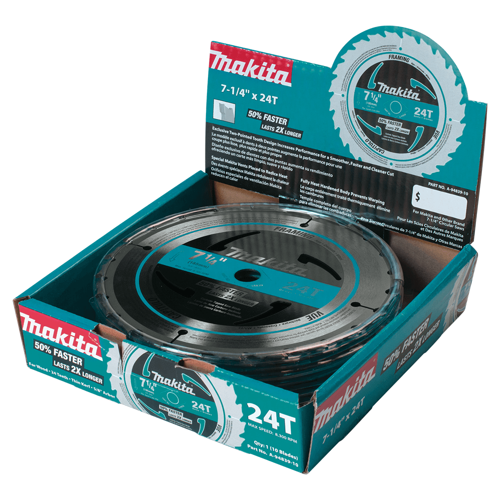 7-1/4" x 24 Teeth Cross-Cut Framing Circular Saw Blade (10/Pack) Alt 2 - Image