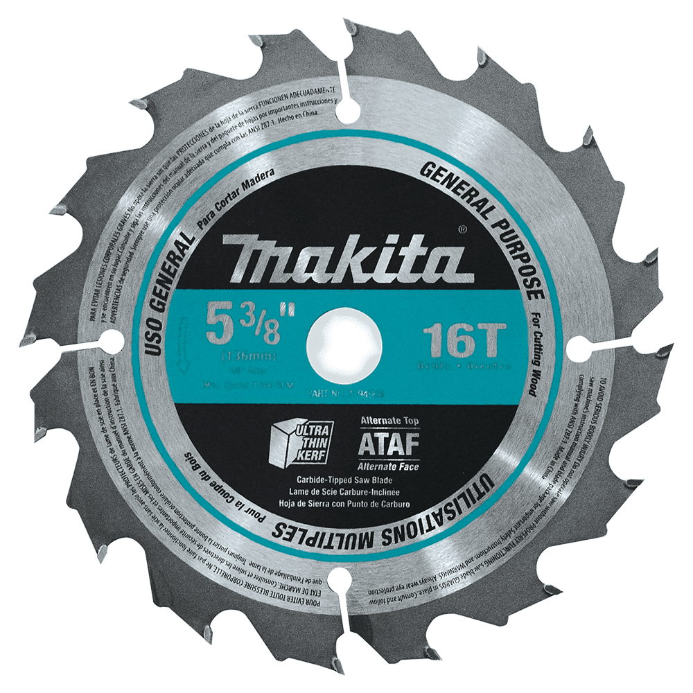 5-3/8" x 16 Teeth Cross-Cut/Miter/Rip Circular Saw Blade Main - Image