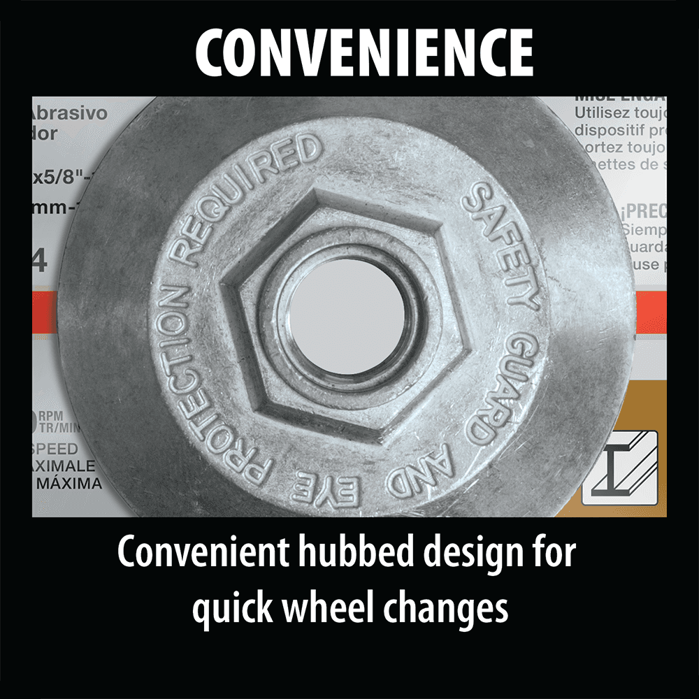 6" Hubbed Inox 36 Grit Grinding Wheel, Aluminum Oxide (5/Pack) Alt 2 - Image