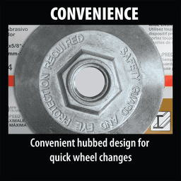 6" Hubbed Inox 36 Grit Grinding Wheel, Aluminum Oxide (5/Pack) Alt 2 - Image