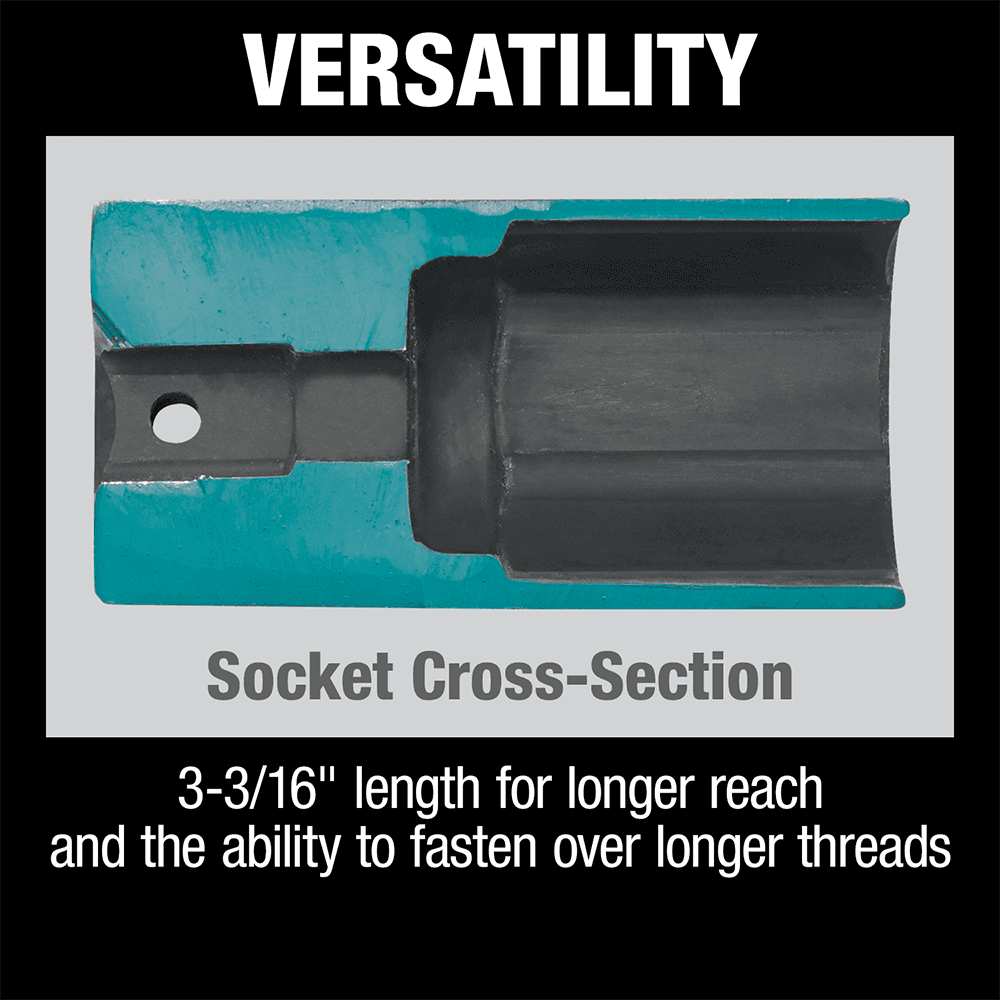 3/8" Deep Well SAE Impact Socket, 1/2" Drive Alt 7 - Image