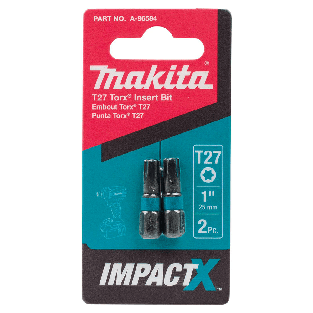 T27 x 1" ImpactX Torx Drive Insert Bit (2/Pack) Alt 1 - Image