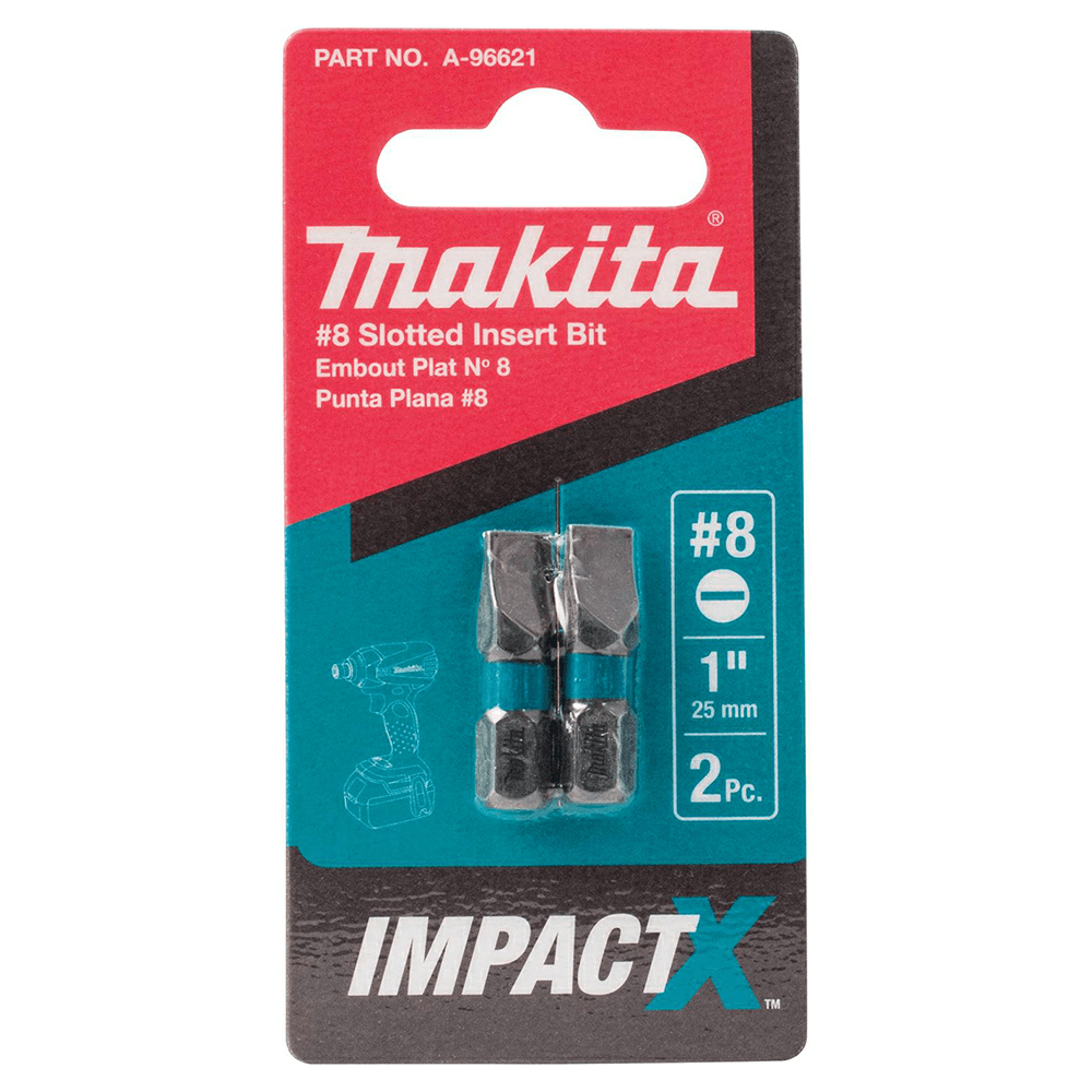 #8 x 1" ImpactX Slotted Drive Insert Bit (2/Pack) Alt 1 - Image