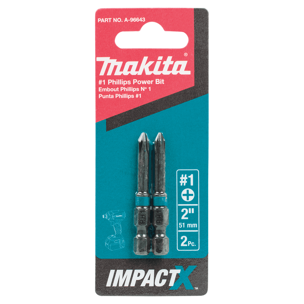 #1 x 2" ImpactX Phillips Drive Power Bit (2/Pack) Alt 1 - Image