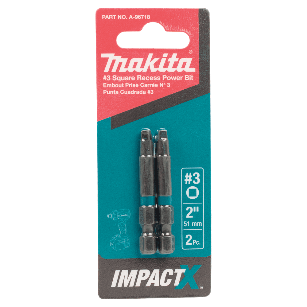 #3 x 2" ImpactX Square Drive Recess Power Bit (2/Pack) Alt 1 - Image