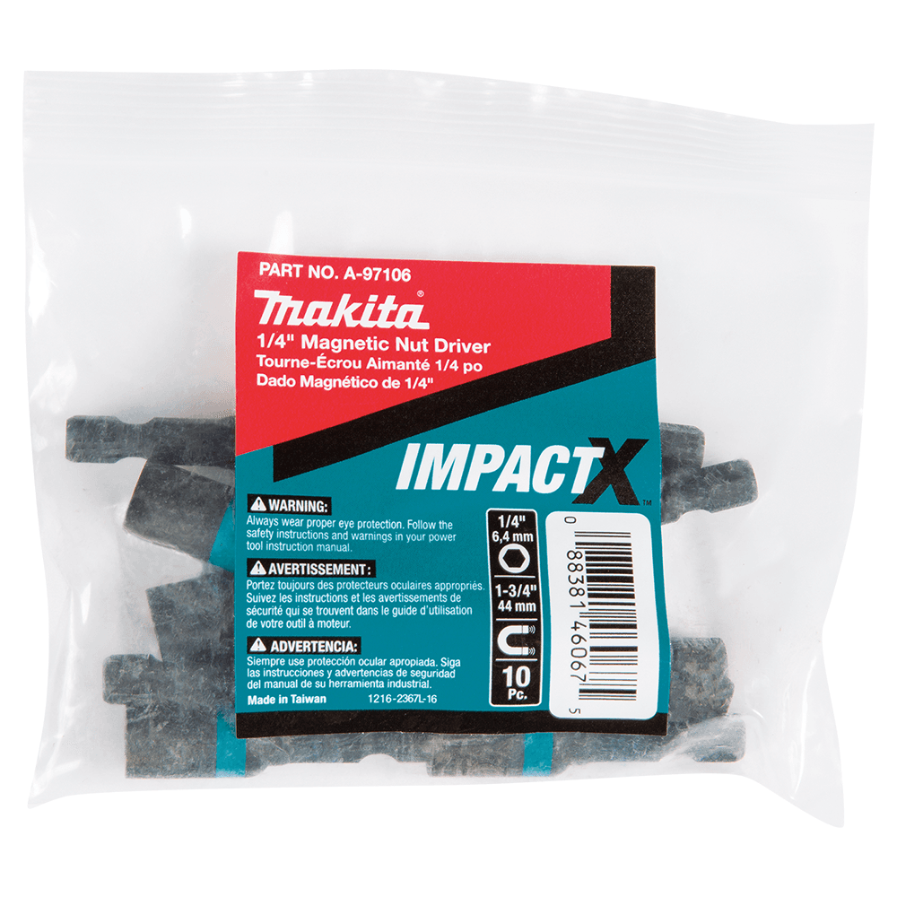 1-3/4" ImpactX Magnetic Nut Driver, 1/4" Shank (10/Pack) Alt 1 - Image