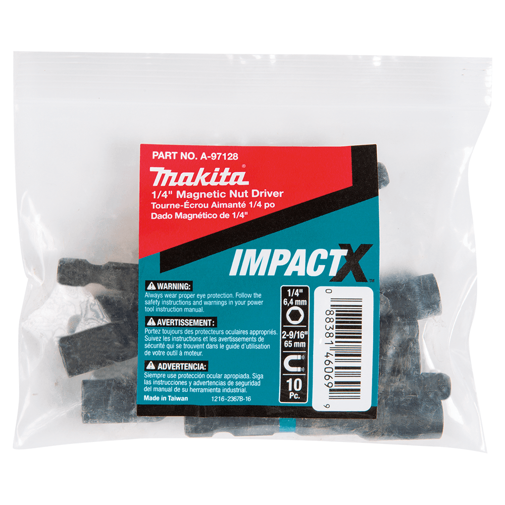 2-9/16" ImpactX Magnetic Nut Driver, 1/4" Shank (10/Pack) Alt 1 - Image