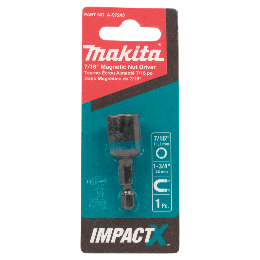 7/16" x 1-3/4" ImpactX Magnetic Nut Driver, 1/4" Shank Alt 1 - Image