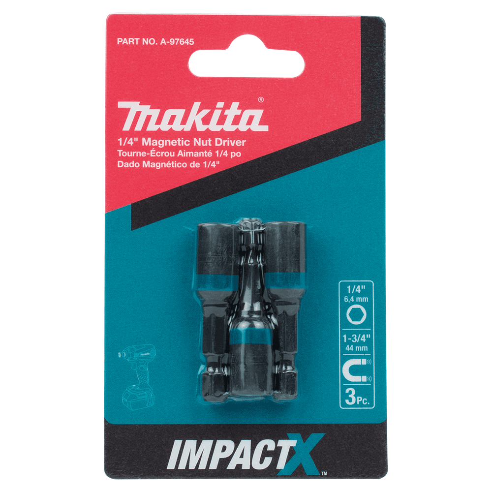 1/4" x 1-3/4" ImpactX Magnetic Nut Driver, 1/4" Shank (3/Pack) Alt 1 - Image