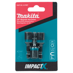 3/8" x 1-3/4" ImpactX Magnetic Nut Driver, 1/4" Shank (3/Pack) Alt 1 - Image