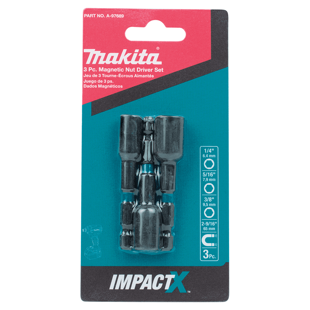 2-9/16" 3-Piece ImpactX Magnetic Nut Driver Set, 1/4" Shank Alt 1 - Image