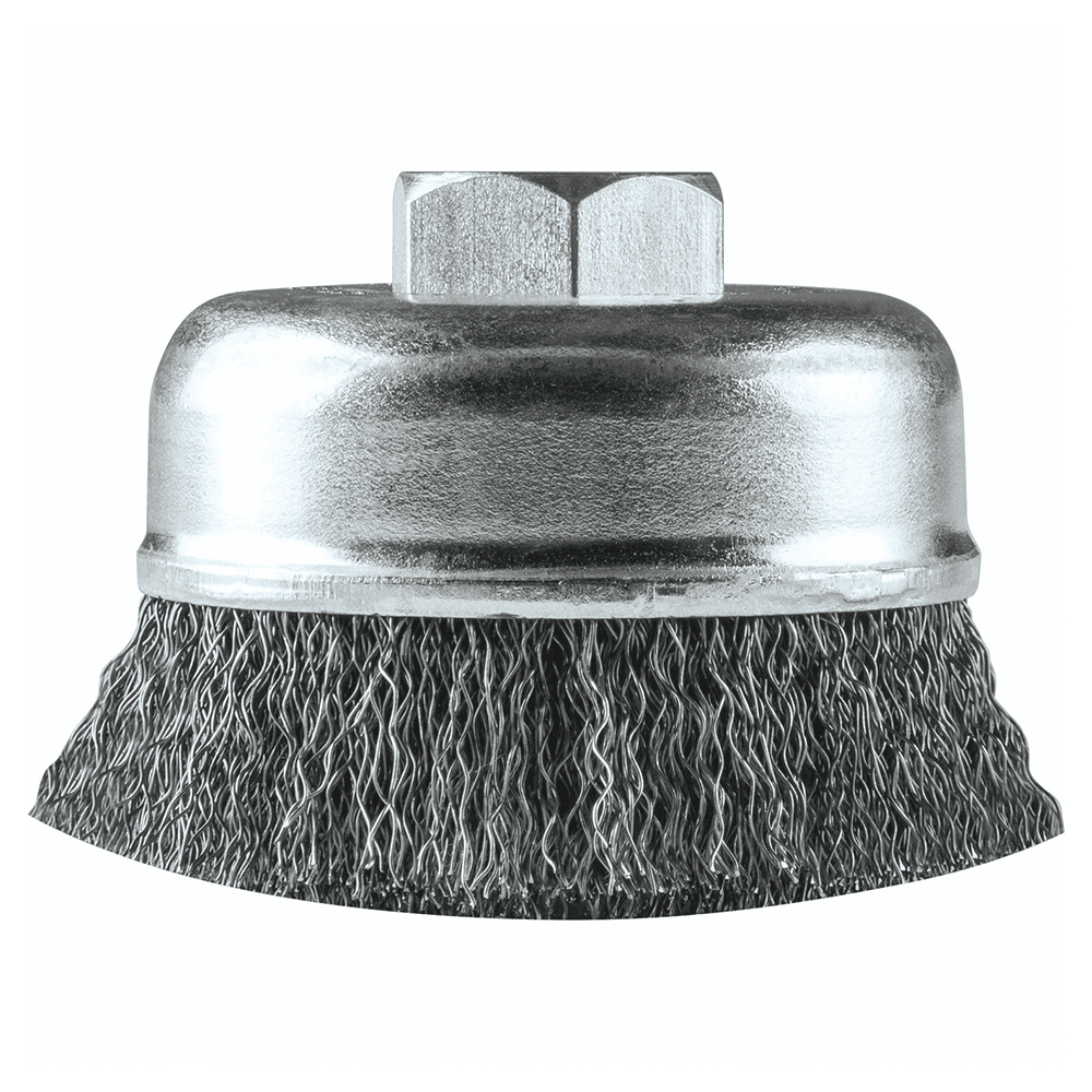 3" Crimped Wire Cup Brush, M10 x 1.25 Arbor Hole Alt 1 - Image