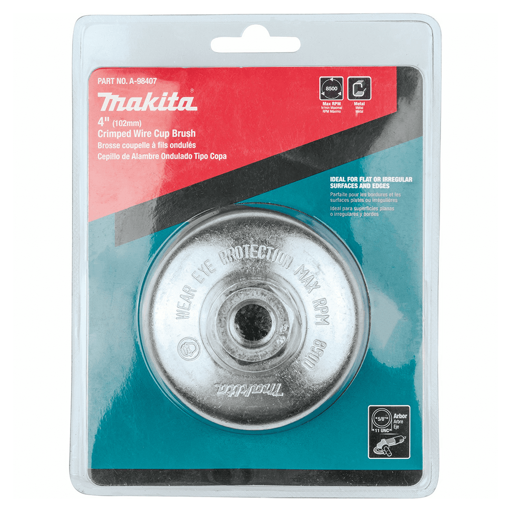 4" Crimped Wire Cup Brush, 5/8"-11" Arbor Hole Alt 3 - Image
