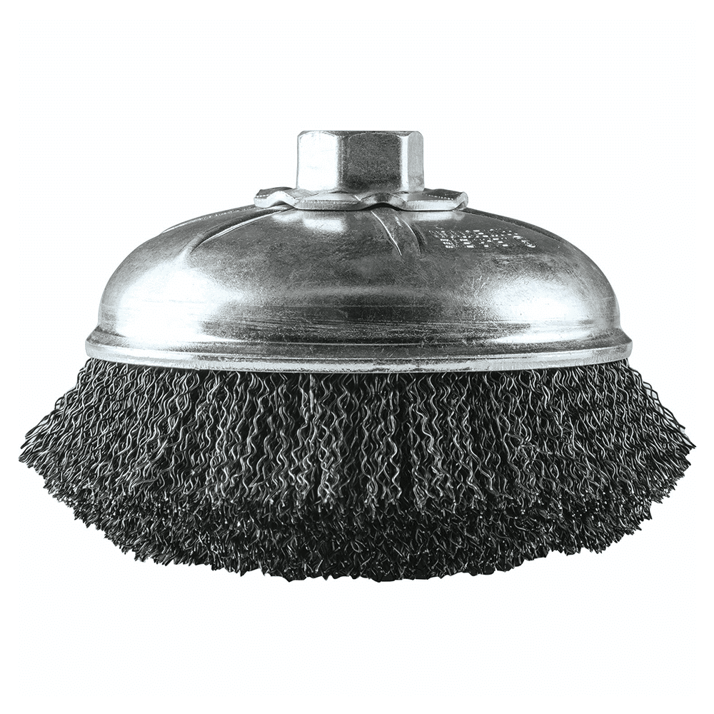 6" Crimped Wire Cup Brush, 5/8"-11" Arbor Hole Alt 1 - Image