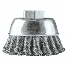 2-3/4" Knot Stainless Steel Wire Cup Brush, 5/8"-11" Arbor Hole Alt 1 - Image