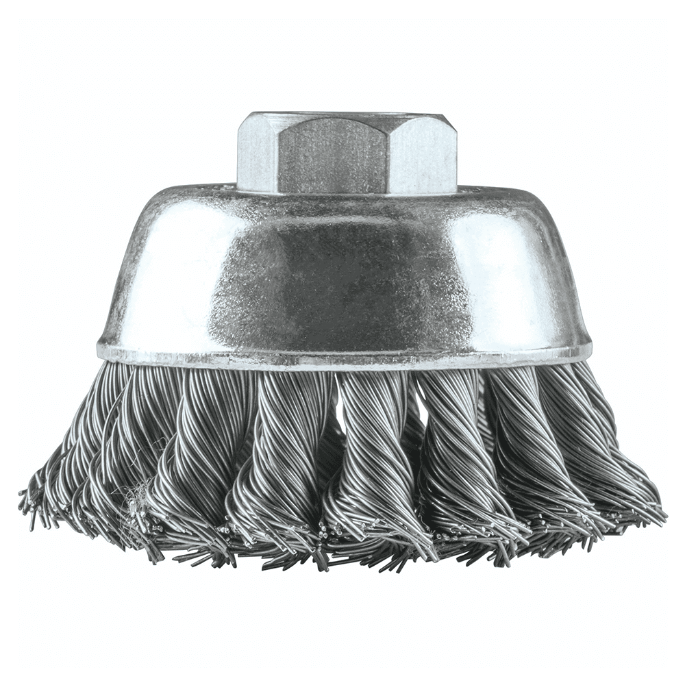 2-3/4" Knot Wire Cup Brush, M10 x 1.25 Arbor Hole Alt 1 - Image