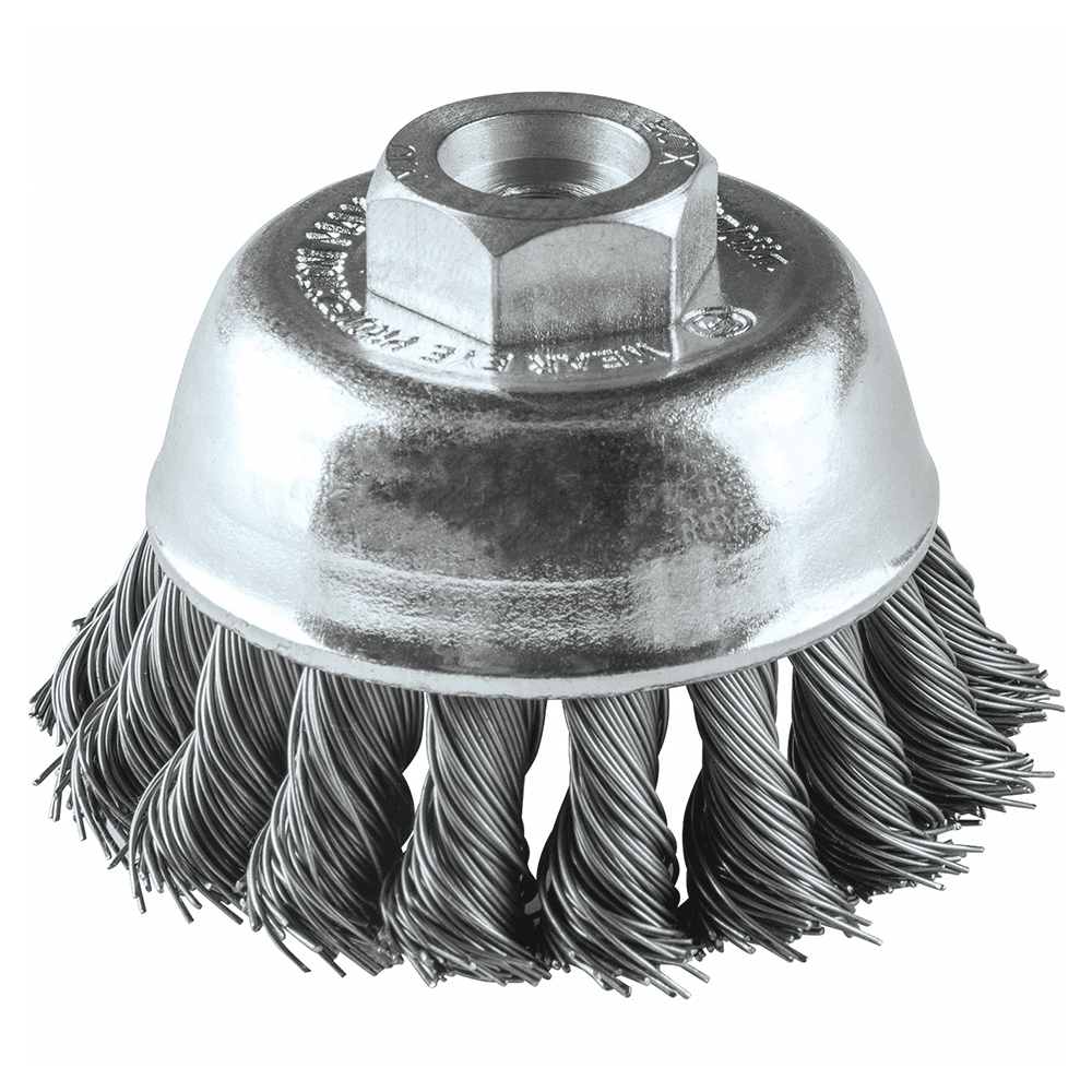 2-3/4" Knot Wire Cup Brush, M10 x 1.25 Arbor Hole Main - Image