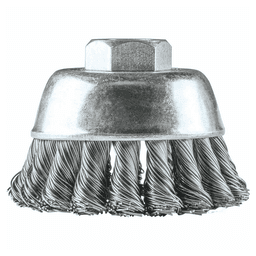 2-3/4" Knot Stainless Steel Wire Cup Brush, M10 x 1.25 Arbor Hole Alt 1 - Image