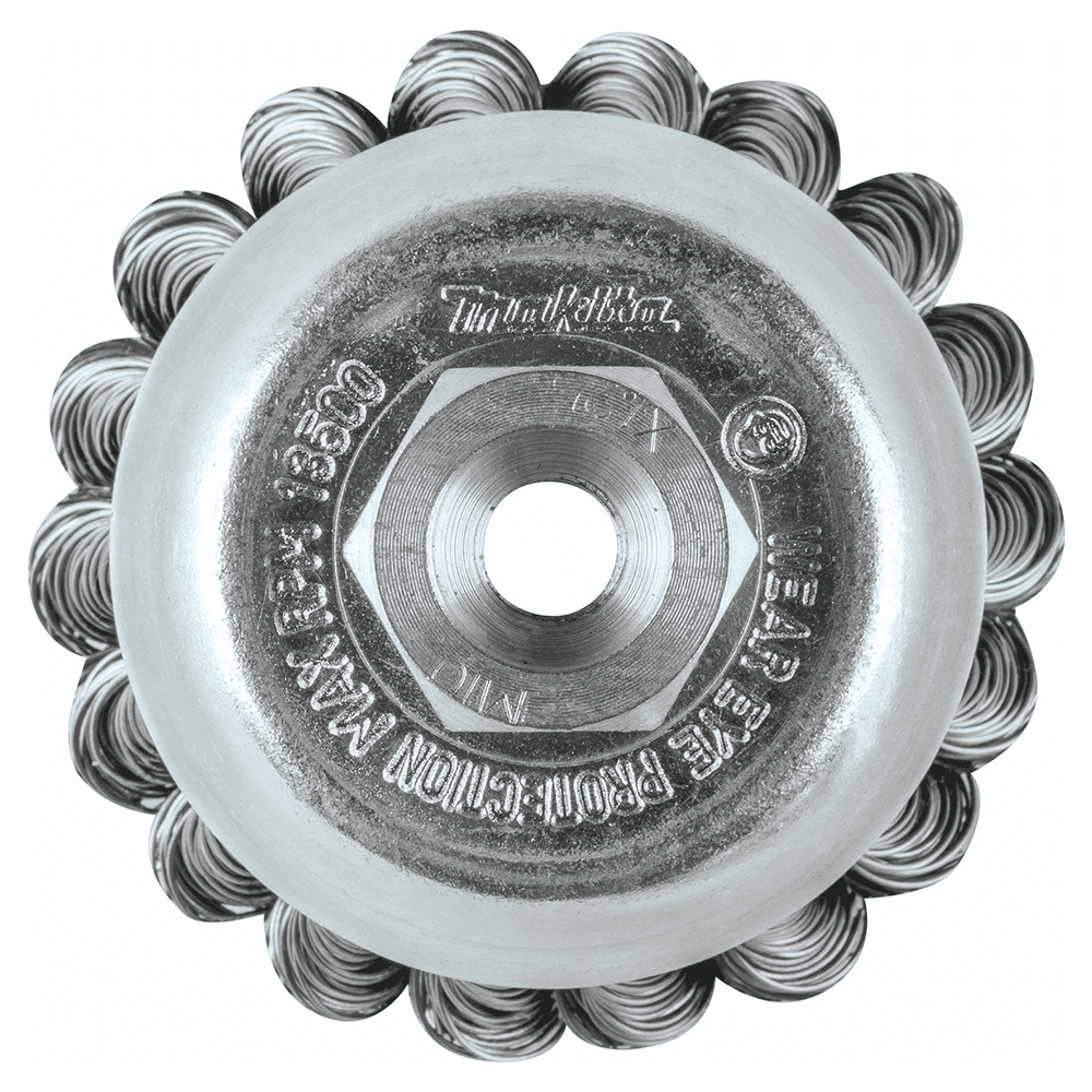 2-3/4" Knot Stainless Steel Wire Cup Brush, M10 x 1.25 Arbor Hole Alt 2 - Image
