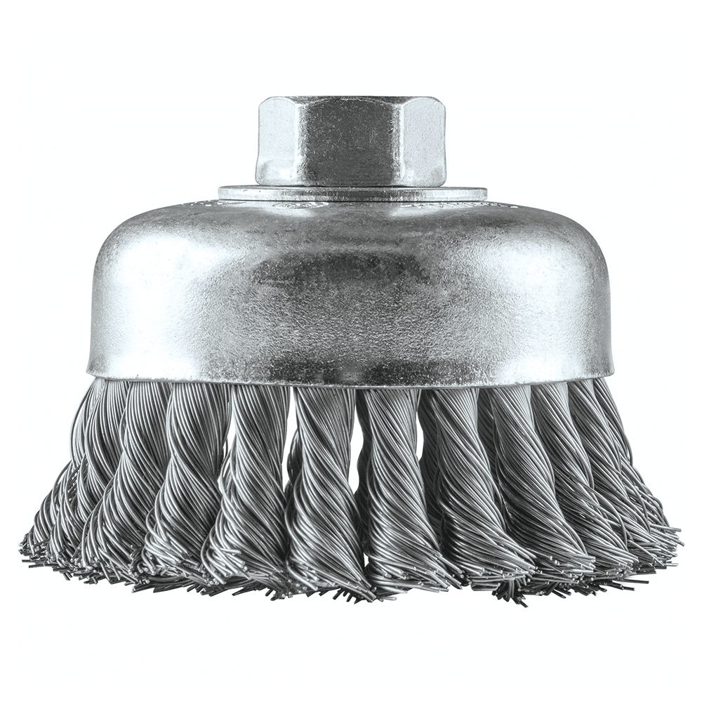 4" Knot Wire Cup Brush, 5/8"-11" Arbor Hole Alt 1 - Image