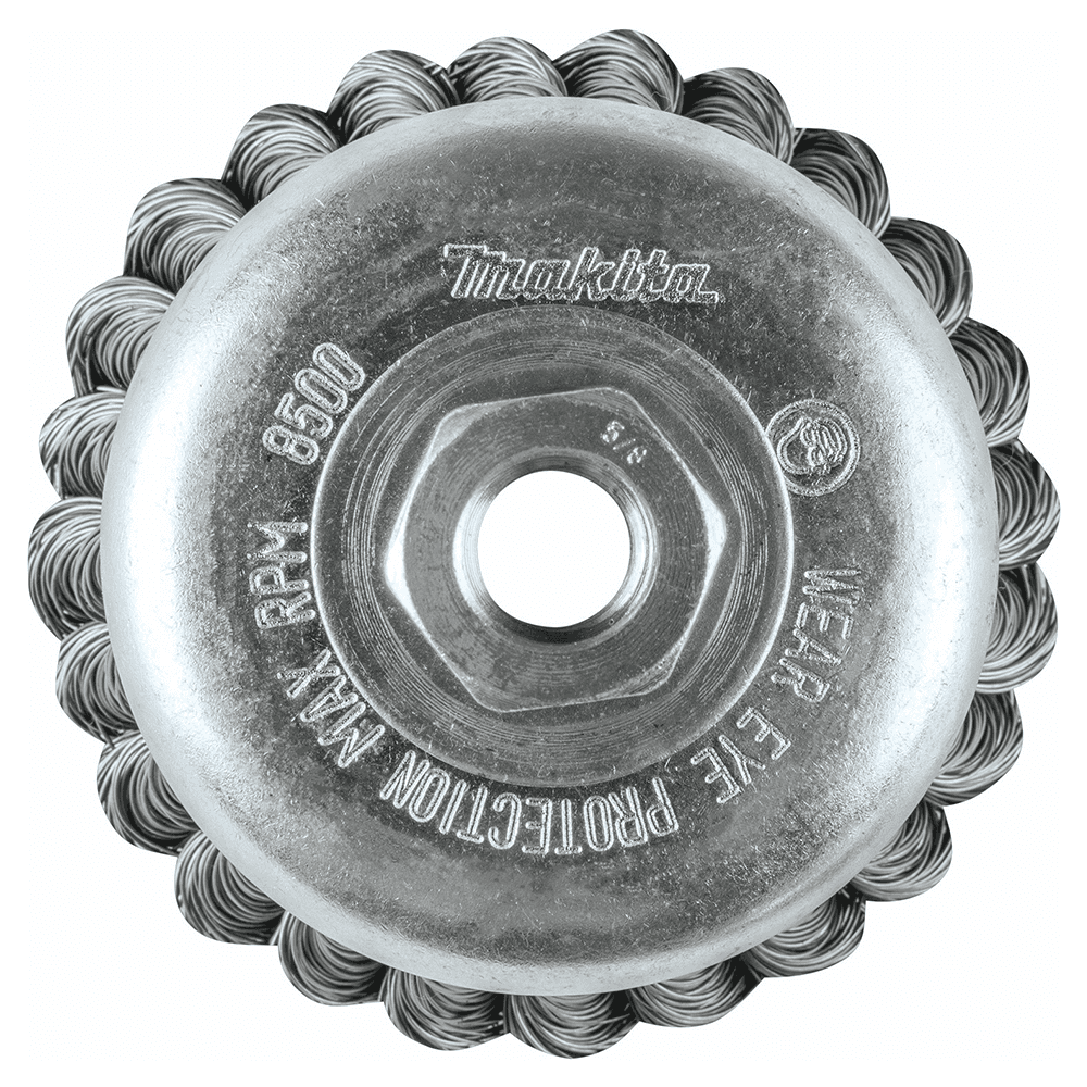 4" Knot Wire Cup Brush, 5/8"-11" Arbor Hole Alt 2 - Image