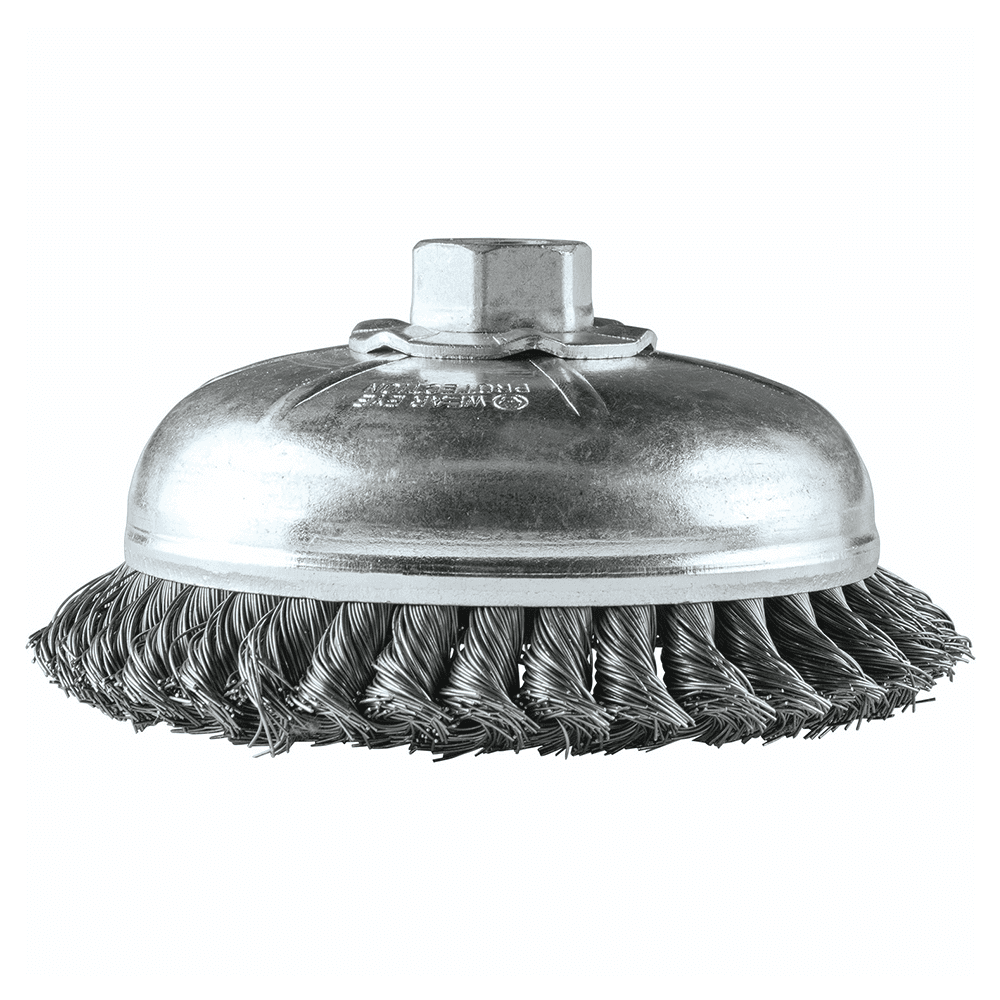 6" Knot Wire Cup Brush, 5/8"-11" Arbor Hole Alt 1 - Image