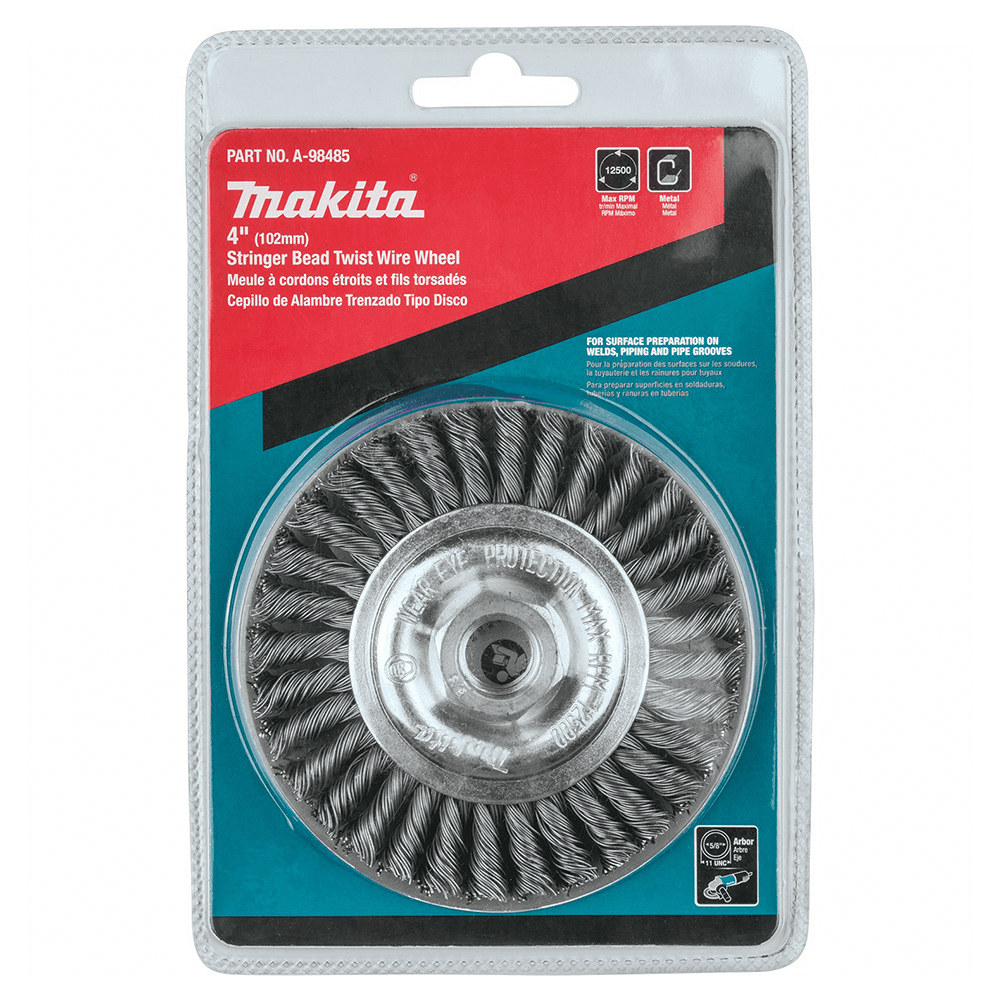 4" Stringer Bead Twist Wire Wheel, 5/8"-11" Arbor Hole Alt 2 - Image