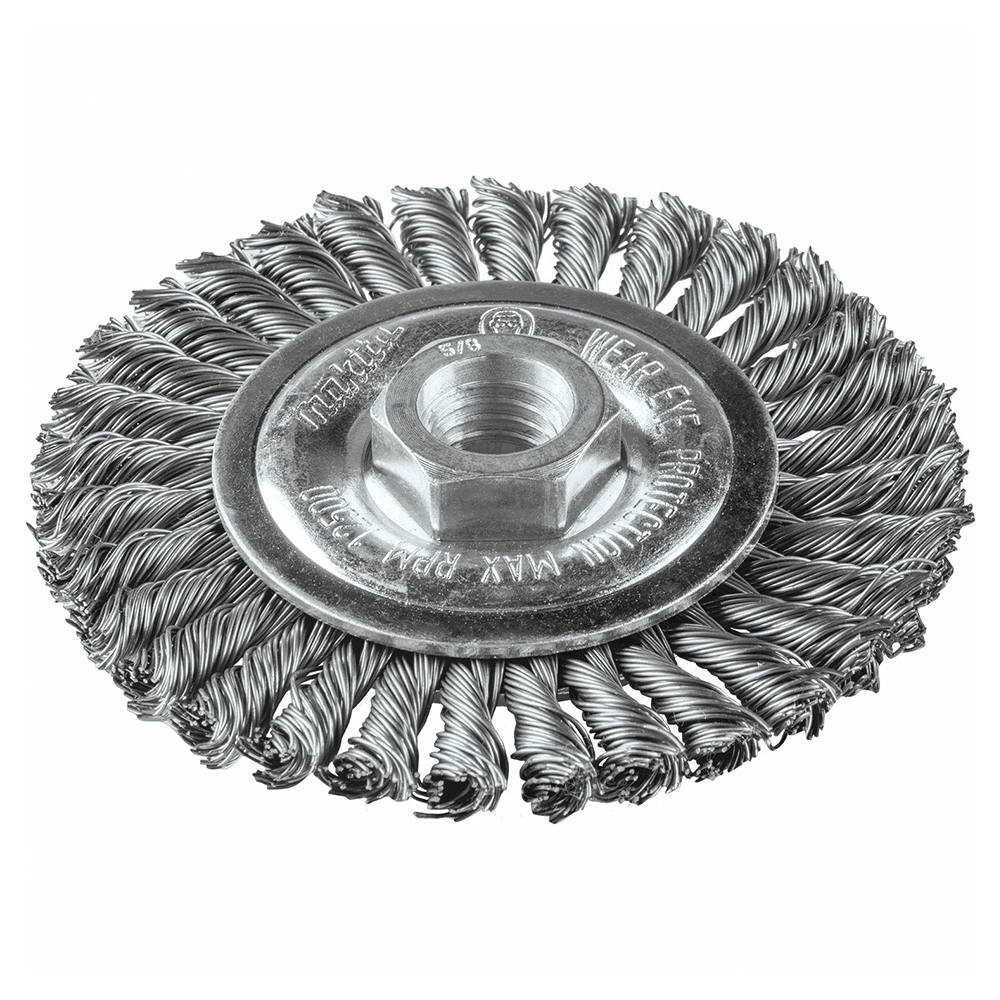 4" Stringer Bead Twist Wire Wheel, 5/8"-11" Arbor Hole Main - Image
