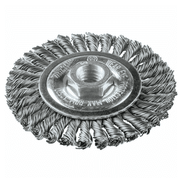 4" Stringer Bead Twist Wire Wheel, 5/8"-11" Arbor Hole Main - Image