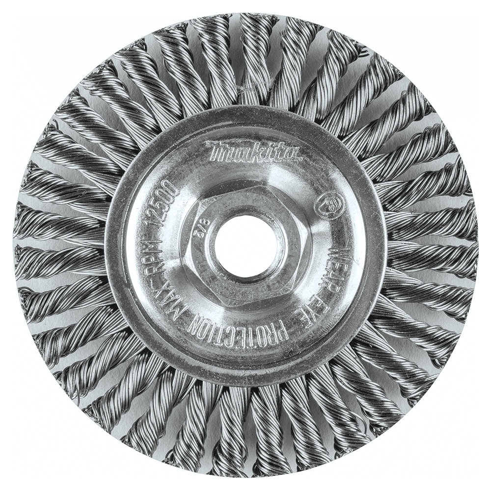 4" Stringer Bead Twist Stainless Steel Wire Wheel, 5/8"-11" Arbor Hole Alt 1 - Image