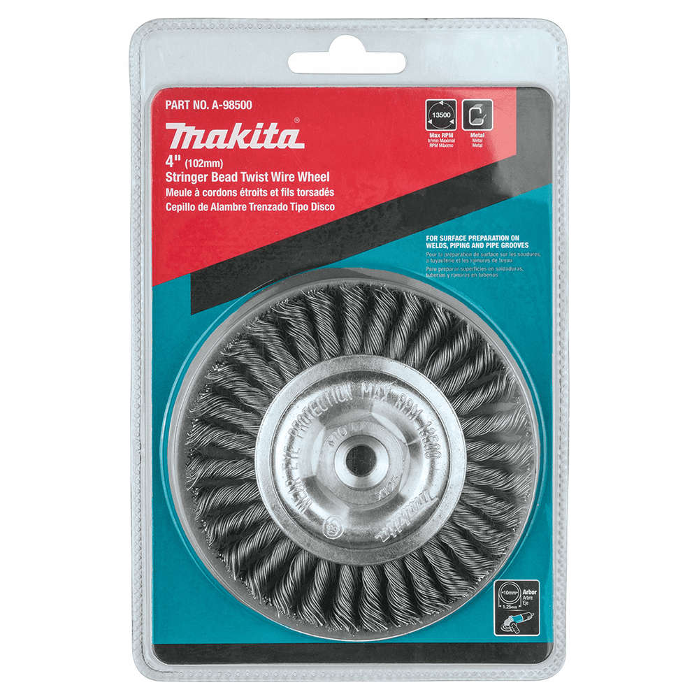 4" Stringer Bead Twist Wire Wheel, M10 x 1.25 Arbor Hole Alt 2 - Image