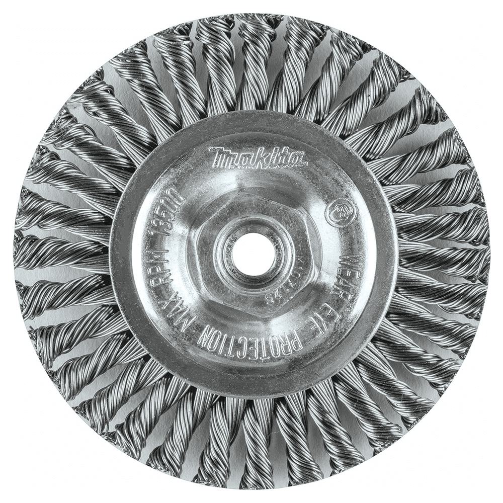 4" Stringer Bead Twist Stainless Steel Wire Wheel, M10 x 1.25 Arbor Hole Alt 1 - Image