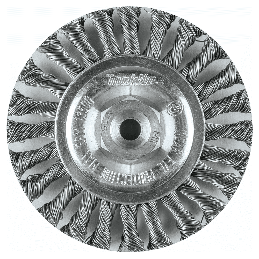 4" Knot Cable Twist Wire Wheel, M10 x 1.25 Arbor Hole Alt 1 - Image