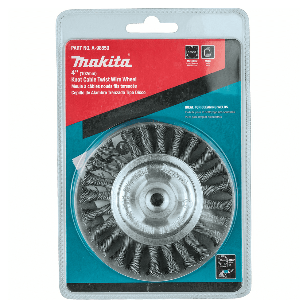 4" Knot Cable Twist Wire Wheel, M10 x 1.25 Arbor Hole Alt 2 - Image