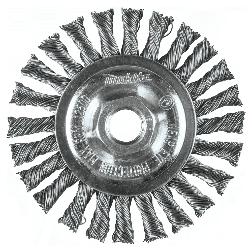 4" Knot Cable Twist Stainless Steel Wire Wheel, 5/8"-11" Arbor Hole Alt 1 - Image