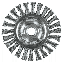 4" Knot Cable Twist Stainless Steel Wire Wheel, 5/8"-11" Arbor Hole Alt 1 - Image