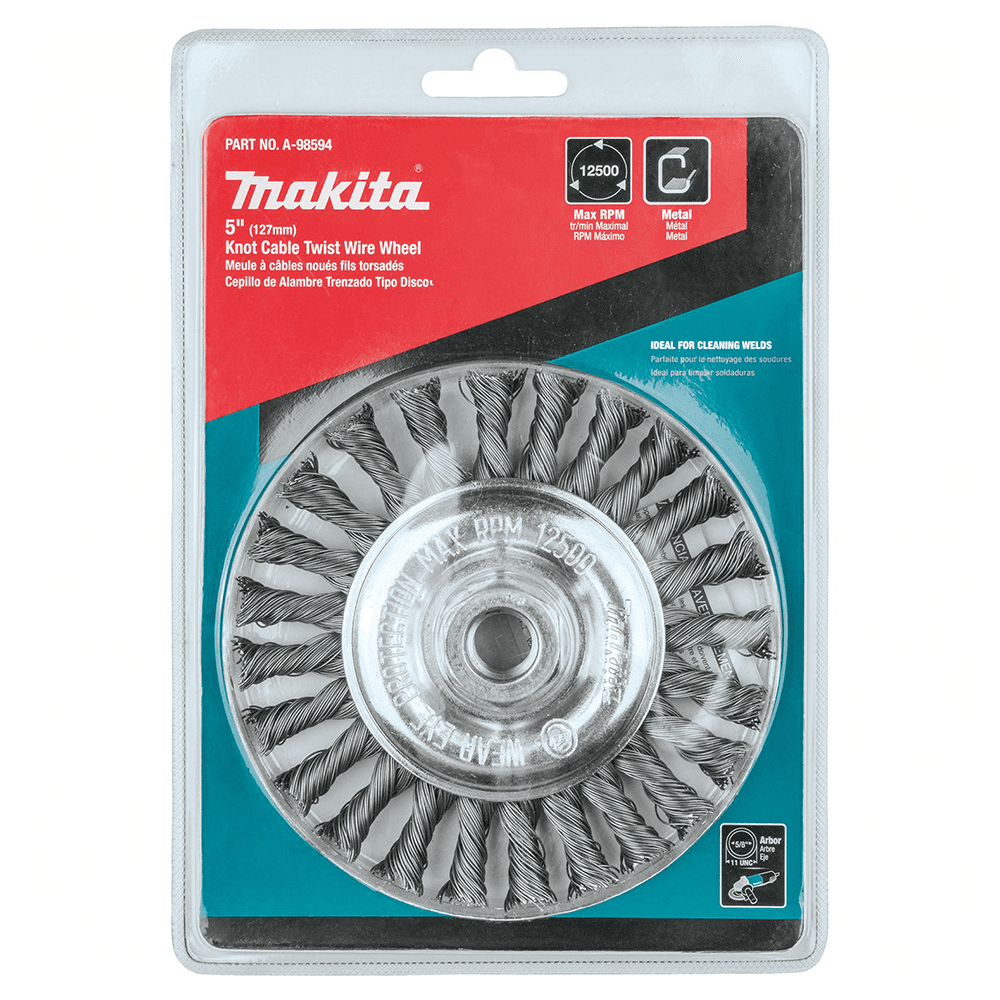 5" Knot Cable Twist Wire Wheel, 5/8"-11" Arbor Hole Alt 2 - Image