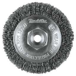 3-3/8" Crimped Wire Bevel Brush, M10 x 1.25 Arbor Hole Alt 1 - Image