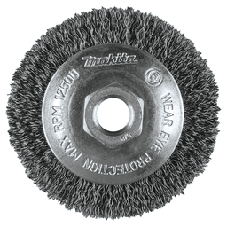 3-3/8" Crimped Wire Bevel Brush, 5/8" - 11 Arbor Hole Alt 1 - Image