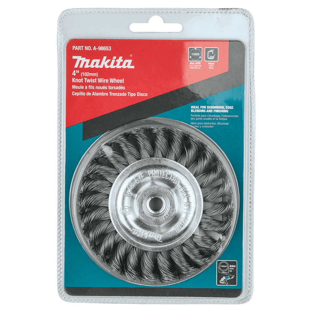 4" Knot Twist Wire Wheel, M10 x 1.25 Arbor Hole Alt 2 - Image