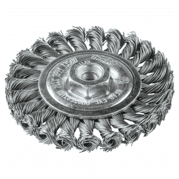 4" Knot Twist Wire Wheel, M10 x 1.25 Arbor Hole Main - Image