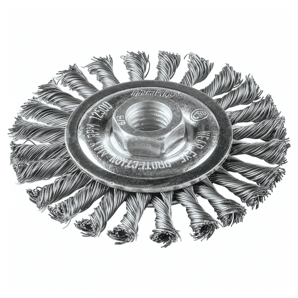 4" Knot Twist Wire Wheel, 5/8"-11" Arbor Hole Main - Image