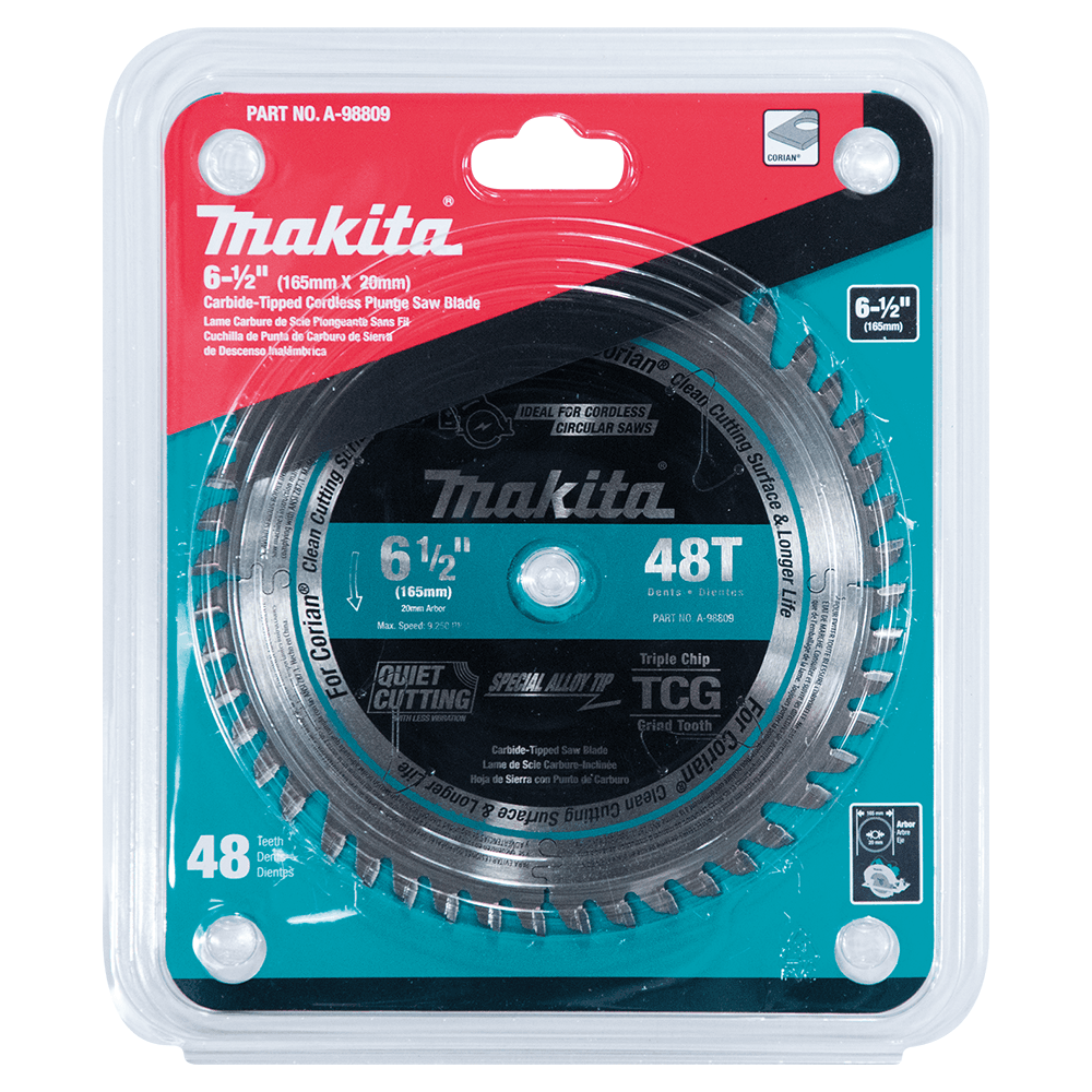6-1/2" x 48 Teeth Carbide-Tipped Cordless Plunge Saw Blade Alt 1 - Image