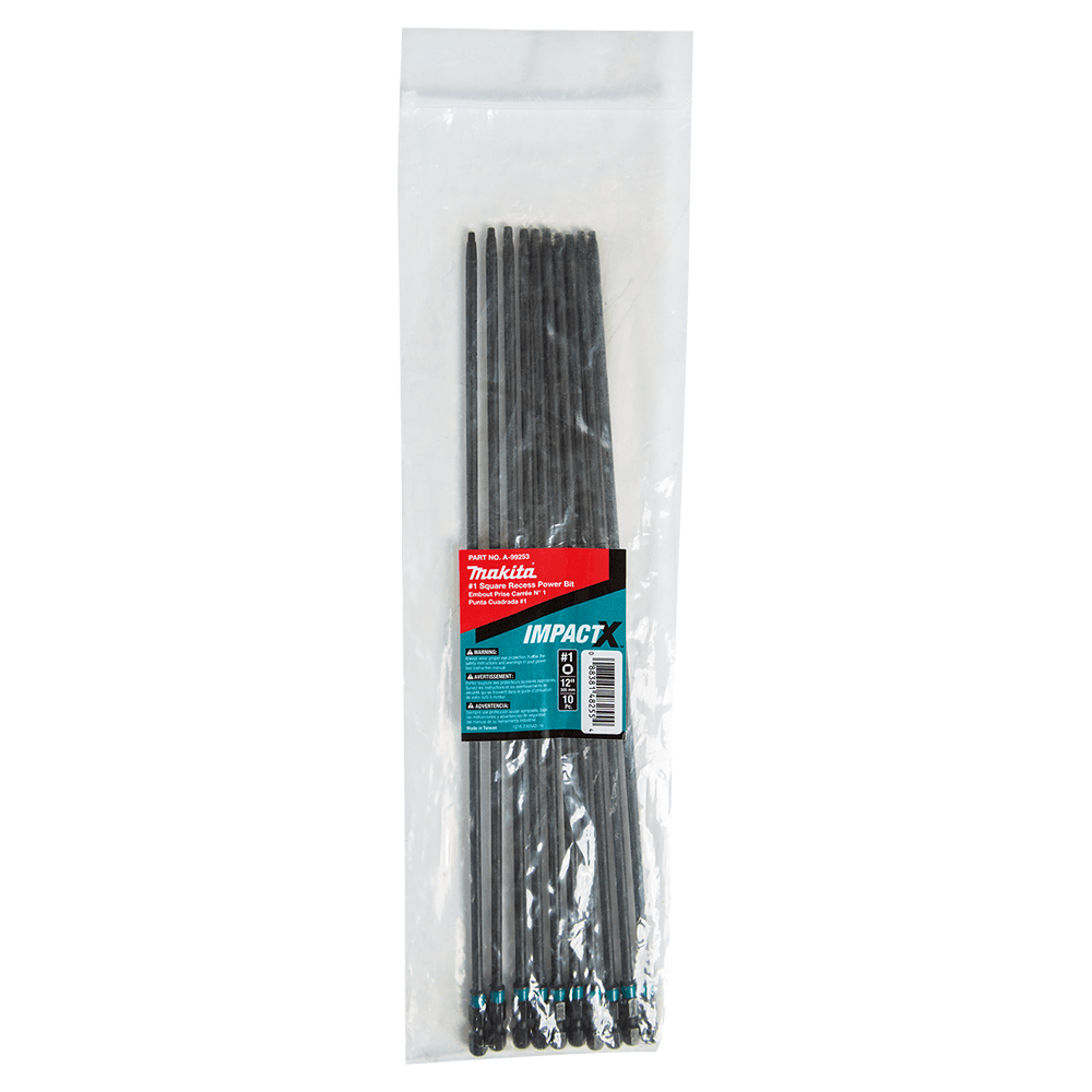 #1 x 12" ImpactX Square Drive Recess Power Bit (10/Pack) Alt 1 - Image