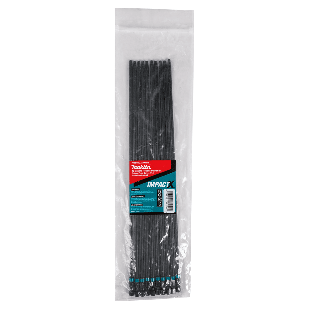 #2 x 12" ImpactX Square Drive Recess Power Bit (10/Pack) Alt 1 - Image