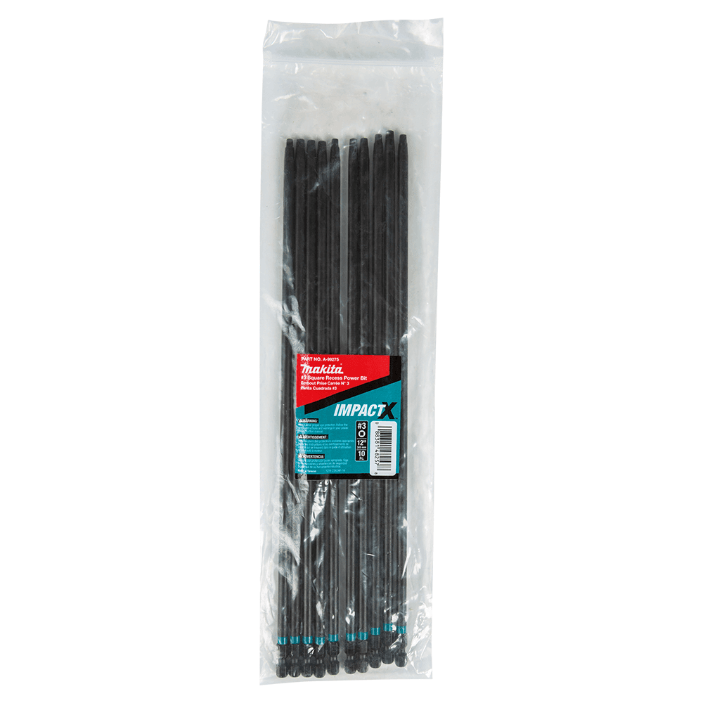 #3 x 12" ImpactX Square Drive Recess Power Bit (10/Pack) Alt 1 - Image