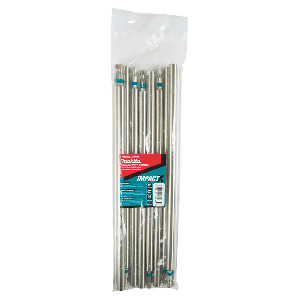 12" ImpactX One Piece Magnetic Insert Bit Holder, 1/4" Shank (10/Pack) Alt 1 - Image